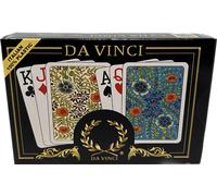 Da Vinci Fiori - Juego de 2 barajas de cartas de plástico italiano 100% con caja rígida y 2 cartas de corte, Poker Size Jumbo Index