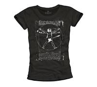 Da Vinci Guitarra - Camisetas de Grupos de Rock para Mujer - Negras L