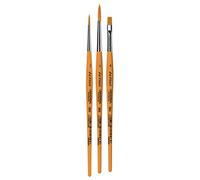 da Vinci Student Series 3503-3 - Juego de brochas universales para estudiantes sintéticos con mango lacado para todos los medios, fabricado en Alemania