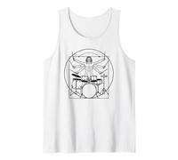 DA Vinci Vitruvian, Baterista, fanático de la música Rock, Rock and Roll Camiseta sin Mangas