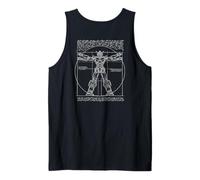 DA Vinci Vitruvian Robot Engineer y Anime Lover Graphic Camiseta sin Mangas