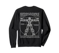 DA Vinci Vitruvian Robot Engineer y Anime Lover Graphic Sudadera