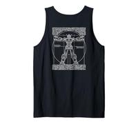 DA Vinci Vitruvian Robot Japonés Anime Amante Gráfico Camiseta sin Mangas