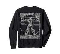 DA Vinci Vitruvian Robot Japonés Anime Amante Gráfico Sudadera