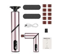Daakro Kit de eliminación de callos eléctrico 2 en 1 plegable, con 9 ajustes de velocidad ajustables, este limpiador de pies inalámbrico con un diseño recargable es ideal para el cuidado de pies y