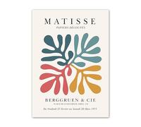 DaanaH Matisse famosa coral lienzo pintura abstracto color coral hojas pared arte nórdico estilo Poster y estampados Matisse abstracto Cuadros hogar Decoracion（no marco）