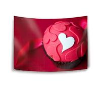 Daawqee Tapiz Tapestry Large Size Tapestry Wall Hanging Dorm Decor Red Cake Hearts Pink Cupcake Tapestry Bedding Hippie Wall Hanging Bed Cover Picnic Blanket Curtain