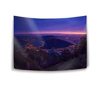 Daawqee Tapiz Tapestry Wall Hanging, Night City View from Above Night Wall Tapestry with Art Nature Home Decorations for Living Room Bedroom Dorm Decor in 51x60 Inches