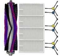 Daaxing 11 filtros laterales de cepillo principal para Eureka NERE10s E10S para Midea M9 para robot aspirador Obode A8, accesorio de repuesto, 1 cepillo principal, 6 cepillos laterales, 4 filtros