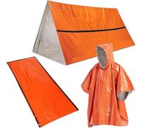 Daaxing Kit 3 en 1 de supervivencia de emergencia al aire libre, saco de dormir, saco de dormir plegable, juego de tienda de campaña para acampar al aire libre (naranja)