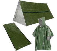 Daaxing Kit de supervivencia 3 en 1 para emergencias al aire libre, saco de dormir, saco de dormir plegable, juego de tienda de campaña para acampar al aire libre (verde)