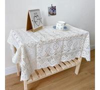 Daaxing Mantel de encaje vintage blanco para mesa de centro, a prueba de polvo, respetuoso con la piel, mantel a prueba de polvo, mueble de TV, hogar, comedor, picnic, decoración de mesa (120 x 120