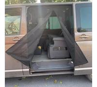 Daaxing Mosquitera para puerta corrediza de furgoneta, red de malla negra contra insectos protector solar con cremallera, se adapta a caravanas, autocaravanas, camper, puertas laterales, portón