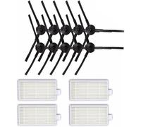 Daaxing Paquete de 14 cepillos laterales de filtros HEPA para Ariete Briciola 2711 2712 2713 2717 Robot Aspirador Accesorios de piezas de repuesto, 4 filtros HEPA, 10 cepillos laterales