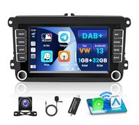 Dab+ Android 13 Radio Coche para VW Golf 5 6 Polo Tiguan Caddy Skoda Passat inalámbrico CarPlay Android Auto, 7 Pulgadas Pantalla Táctil Radio con GPS USB HiFi WiFi FM/RDS + Cámara Trasera