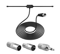 Dab Antena de radio FM de alto rendimiento con cable de extensión de 3 m: Recepción estéreo ultra sensible para sistemas de cine en casa, canales Hi-FI y receptores de audio interior