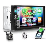 Dab/Dab+ VECHTEL Autoradio da 7" con Wireless Carplay Android Auto, Radio FM 1 DIN, Touchscreen IPS, EQ, USB/TF/AUX, Autoradio Bluetooth con telecamera posteriore/comandi al Volante
