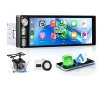 【Dab+】 Hodozzy Radio Coche 1 DIN con CarPlay Inalámbrico, Pantalla de 6,86 Pulgadas con Bluetooth, Android Auto/RDS/FM/GPS/EQ/USB y Cámara de Visión Trasera