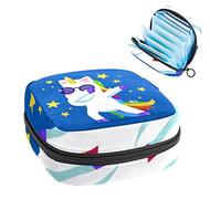 Dab Unicorn Period Pouch portátil, bolsa de almacenamiento de tampones para servilletas sanitarias, Varios colores, 4.7x6.6x6.6 in/12x17x17 cm