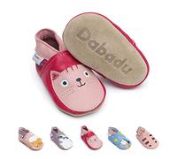 Dabadu Zapatitos Bebe en Cuero con Suela Blanda - Calzado Bebe - Patucos Bebés - Zapatos Primeros Pasos (Gato, 0_Months)
