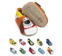 Dabadu Zapatos Bebe en Cuero Suela Blanda - Calzado Bebés - Patucos Bebés - Zapatos Primeros Pasos (Perro, 0_Months)