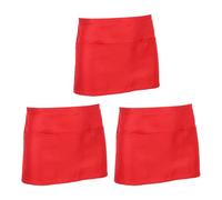 DABAIXIONG 2. Delantal multifuncional de poliéster con 3 compartimentos para la industria del servicio de alimentos, delantal de barbacoa para cocina, rosso, Taille unique