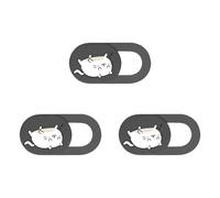 DABAIXIONG 3 fundas para cámara web, diseño de gatito de dibujos animados, para laptop, PC, teléfono celular, cámara web, protector de privacidad