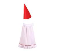 DABAIXIONG Disfraz de gnomos de jardín, accesorios de disfraz de elfos, sombreros enanos, con volantes, medio delantal, cosplay, Halloween, para mujeres y niñas