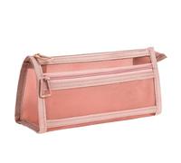 DABAIXIONG Estuche transparente de malla de doble capa, bolsa de malla para lápices, bolsa de malla de gran capacidad, suministros de vuelta a la escuela, Todo negro horizontal, 22*6*10cm