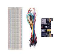 DABAIXIONG Módulo de alimentación MB102 MB102 de 3,3 V/5 V, 830 puntos, sin soldadura, prototipo de placa de pan + 65 cables de puente flexibles, placa de proyecto eléctrico