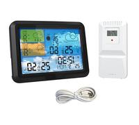 DABAIXIONG Monitor De Humedad La Temperatura Exterior Interior WiFi Estación Pronóstico Meteorológico con Pantalla Color Y Función Alarma Estaciones Meteorológicas WiFi Hymómetros Aire Libre