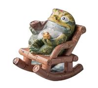 DABAIXIONG Silla mecedora con diseño de ranas, resinas, tés, cultura con función que cambia de color, figura de animales de la suerte de la suerte, estatua de ranas para mesa de té