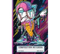 Dabbing Baseball Ice Cream Composition Notebook Sports For Kids: Wide Ruled Book Workbook Journal Sketchbook for School Supplies, Writing, and Notes; 6" x 9" 120 pages