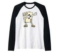 Dabbing Blackjack 21 Funny Playing Card Camiseta Manga Raglan
