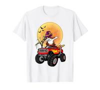 Dabbing Boston Terrier Dog Witch Hat Monster Truck Halloween Camiseta gráfica económica, Hombre, Blanco, S