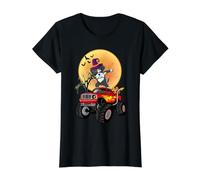 Dabbing Boxer Dog Witch Hat on Monster Truck Funny Halloween Camiseta gráfica económica, Mujer, Negro, M