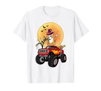 Dabbing Bull Terrier Perro Bruja Monster Truck Halloween Camiseta gráfica económica, Hombre, Blanco, L