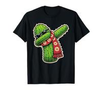 Dabbing Cozy Cactus Usando Bufanda Hilo Amante Fibra Artista Camiseta