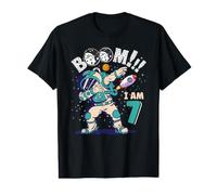 Dabbing Cumpleaños Niño Astronauta 7º Cumpleaños 7 Años Niños Camiseta gráfica económica