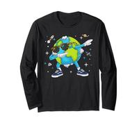 Dabbing Día de la Tierra Salvar Lindo Planeta Estudiantes Manga Larga
