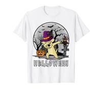 Dabbing Dog Halloween Labrador Retriever Dog Dab Hat Witch Camiseta gráfica económica, Hombre, Blanco, S
