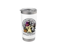 Dabbing Dog Halloween Labrador Retriever Dog Dab Hat Witch Vaso térmico de acero inoxidable de doble pared