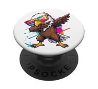 Dabbing Eagle Graphic Kids Boys Colorful Eagle Bird Lovers PopSockets PopGrip Adhesivo