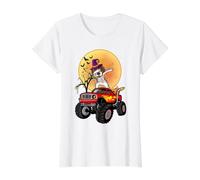 Dabbing German Shorthaired Witch Hat Monster Truck Halloween Camiseta gráfica económica, Mujer, Blanco, M