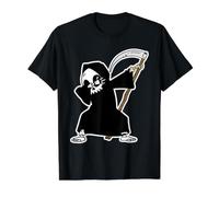 Dabbing Grim Reaper Skeleton Cool Funny Scary Halloween Niños Camiseta gráfica económica, Hombre, Negro, S