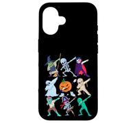 Dabbing Halloween Boys Girl Kids Skeleton Scary Pumpkin Carcasa para iPhone 16