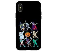 Dabbing Halloween Boys Girl Kids Skeleton Scary Pumpkin Carcasa para iPhone X/XS