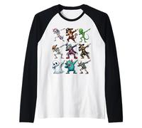Dabbing Halloween Esqueleto Payaso Monstruo Espantapájaros Alien Camiseta Manga Raglan