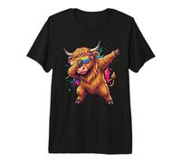Dabbing Highland Cattle Sunglasses Kids Boys Cow Lover Camiseta Premium