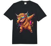 Dabbing Highland Cattle Sunglasses Kids Boys Cow Lover Comfort Colors Adult Heavyweight T-Shirt